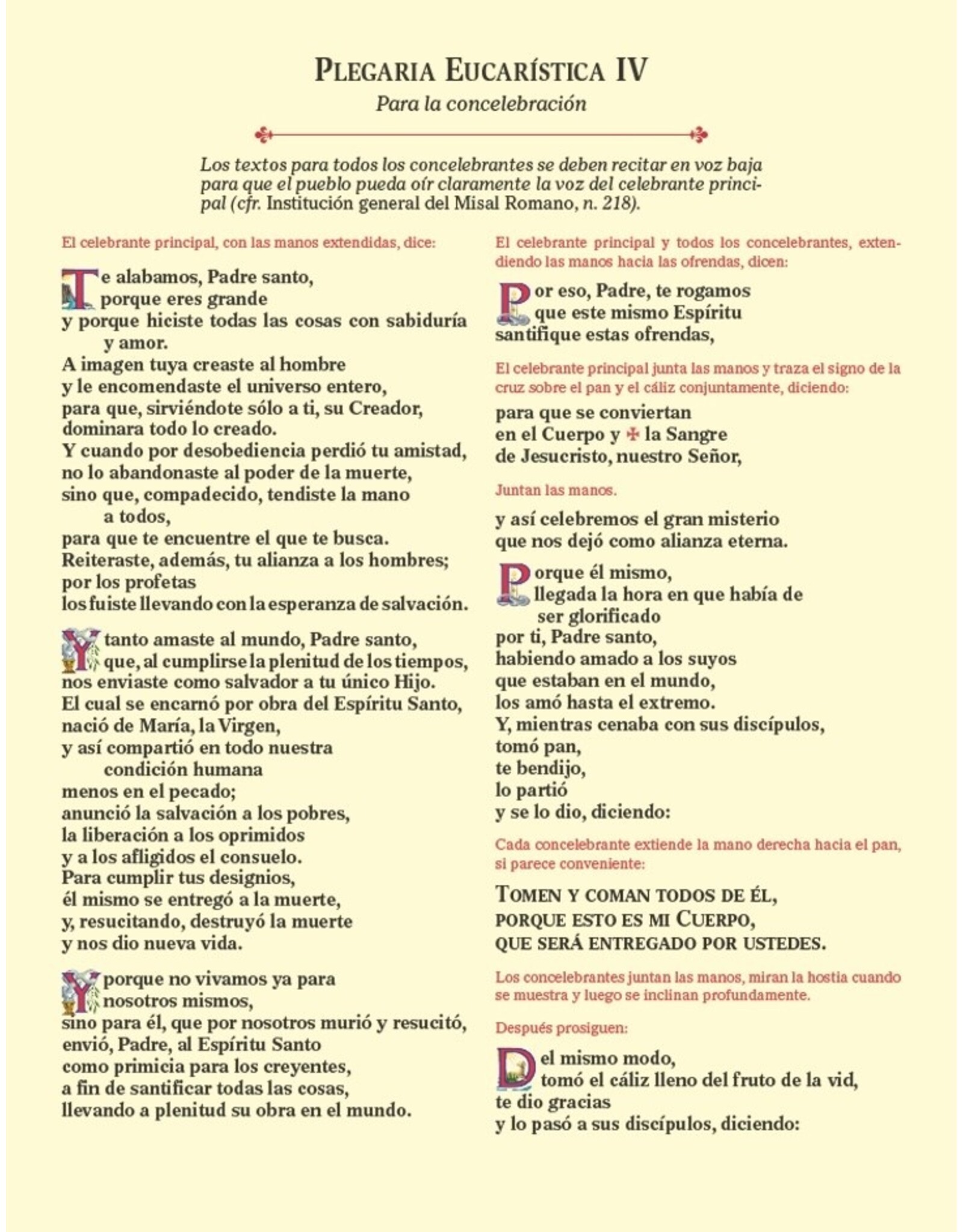 Catholic Book Publishing Eucharistic Prayer Cards (Spanish)