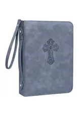 Just Blessed Bible Cover - Cross, Gray