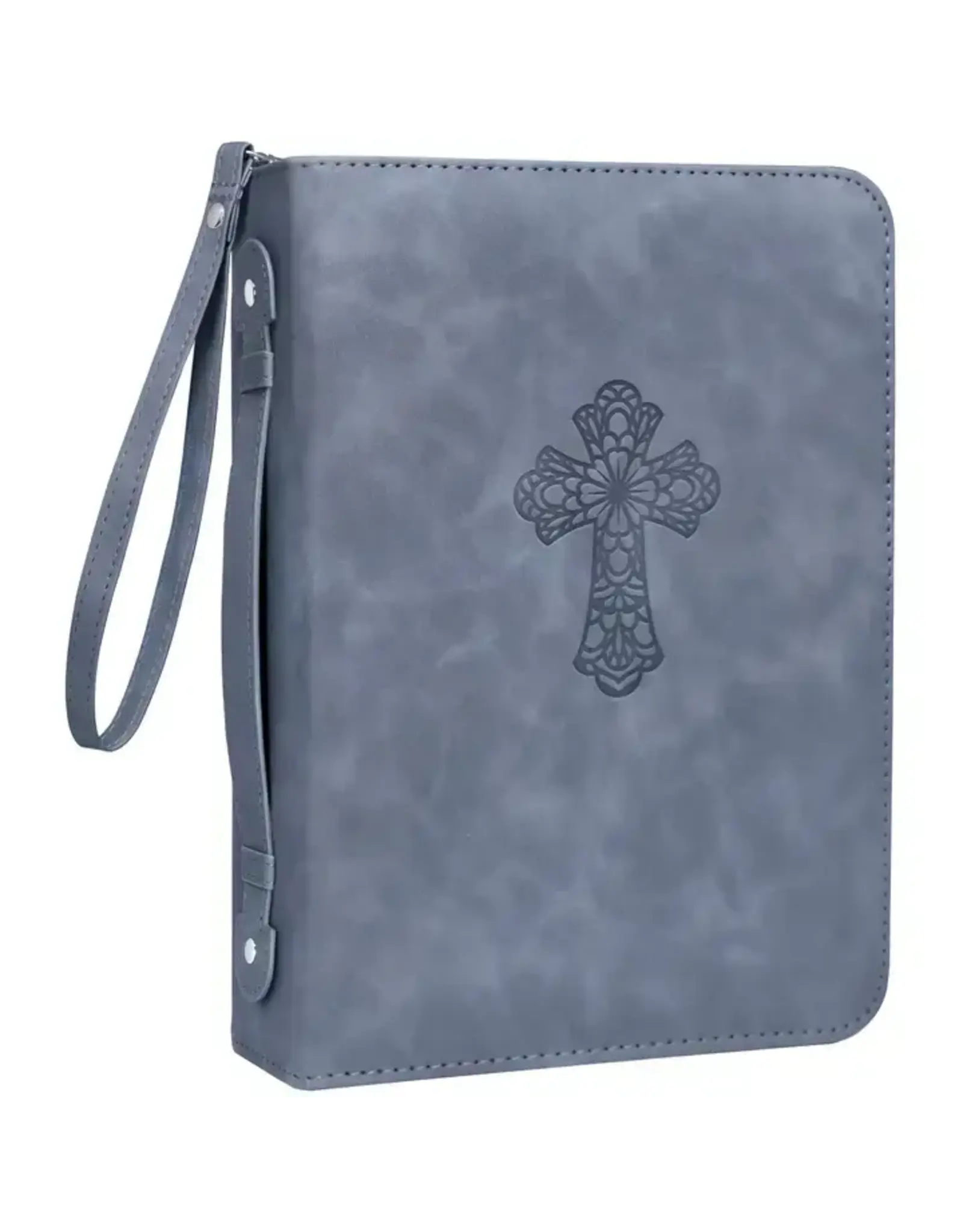 Just Blessed Bible Cover - Cross, Gray