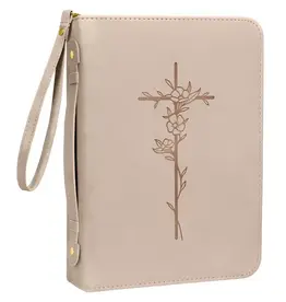Just Blessed Bible Cover - Cross, w/Vine, Tan