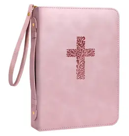 Just Blessed Bible Cover - Cross, Pink