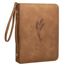 Just Blessed Bible Cover - Wheat, Brown
