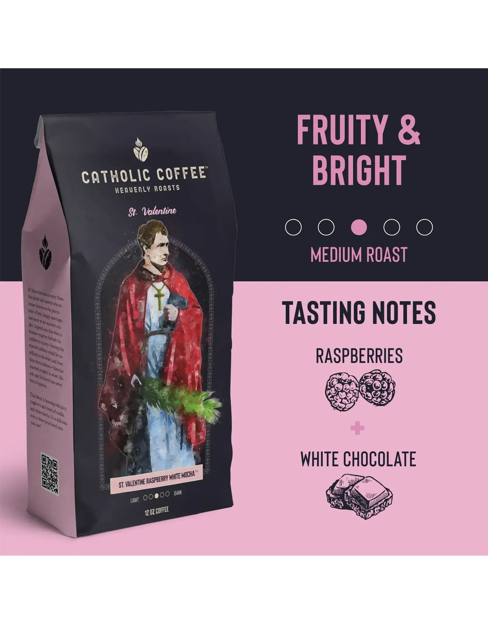 Catholic Coffee Coffee - St. Valentine (Raspberry White Mocha)