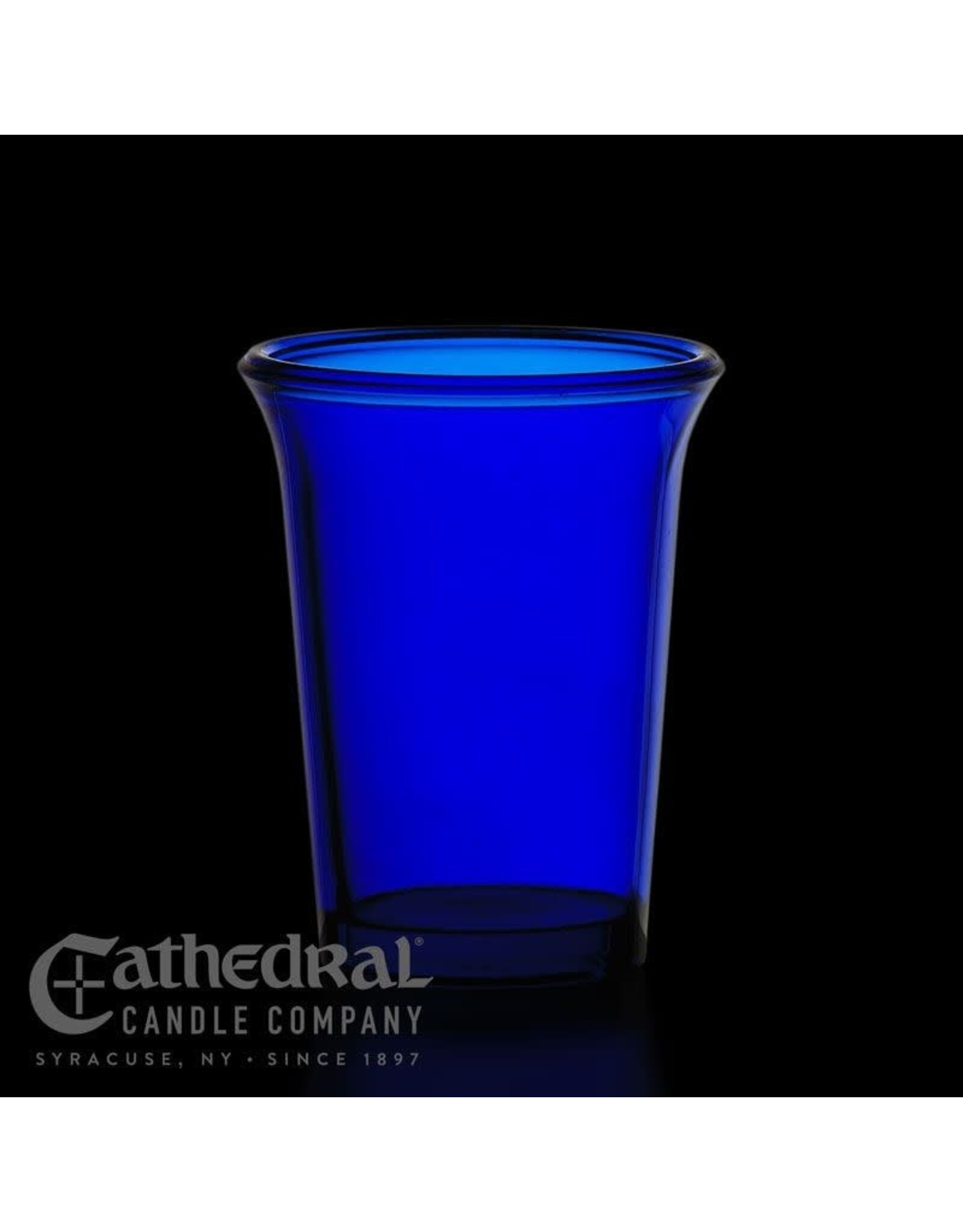 Cathedral Candle Votive Light Glasses - Blue, 24 Hour (each)