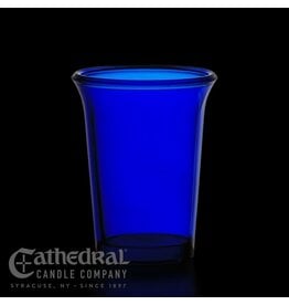 Cathedral Candle Votive Light Glasses - Blue, 24 Hour (each)