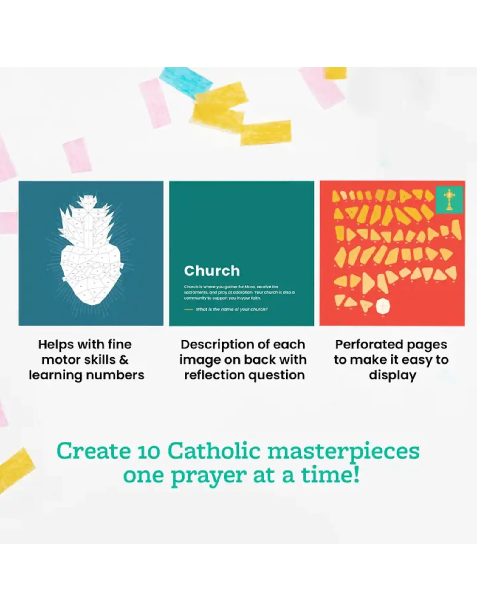 Catholic Family Crate Pray by Sticker: Paint-by-Number Sticker Book