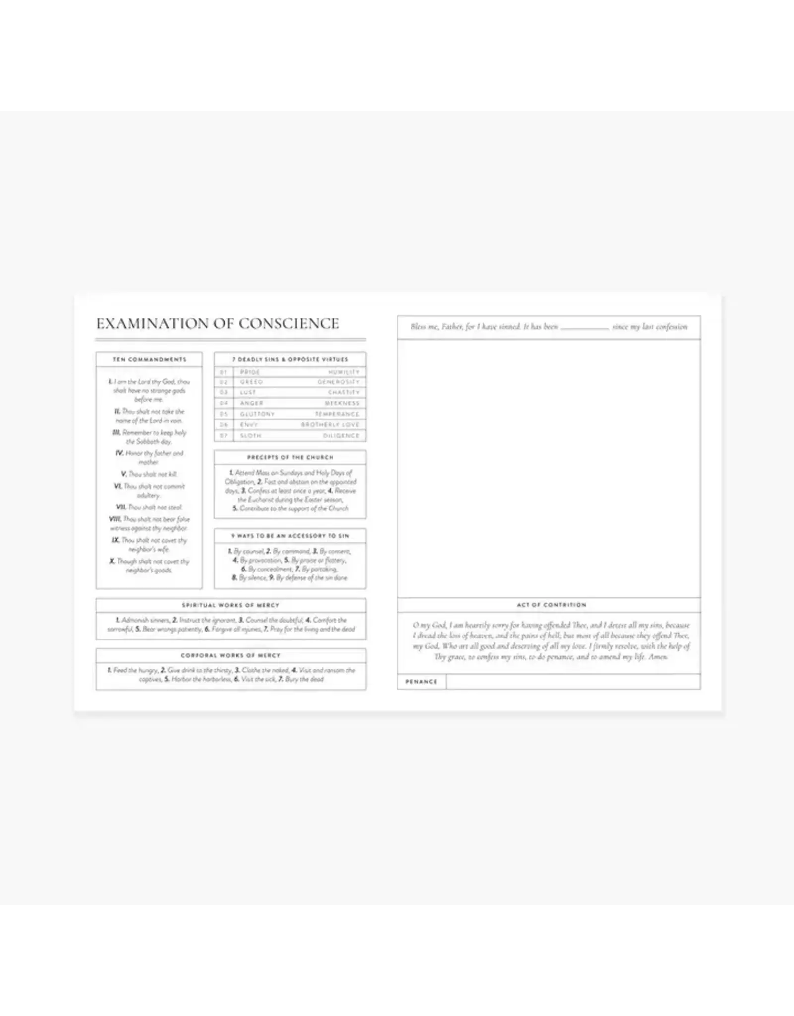 Gratia Design Examination of Conscience Notepad
