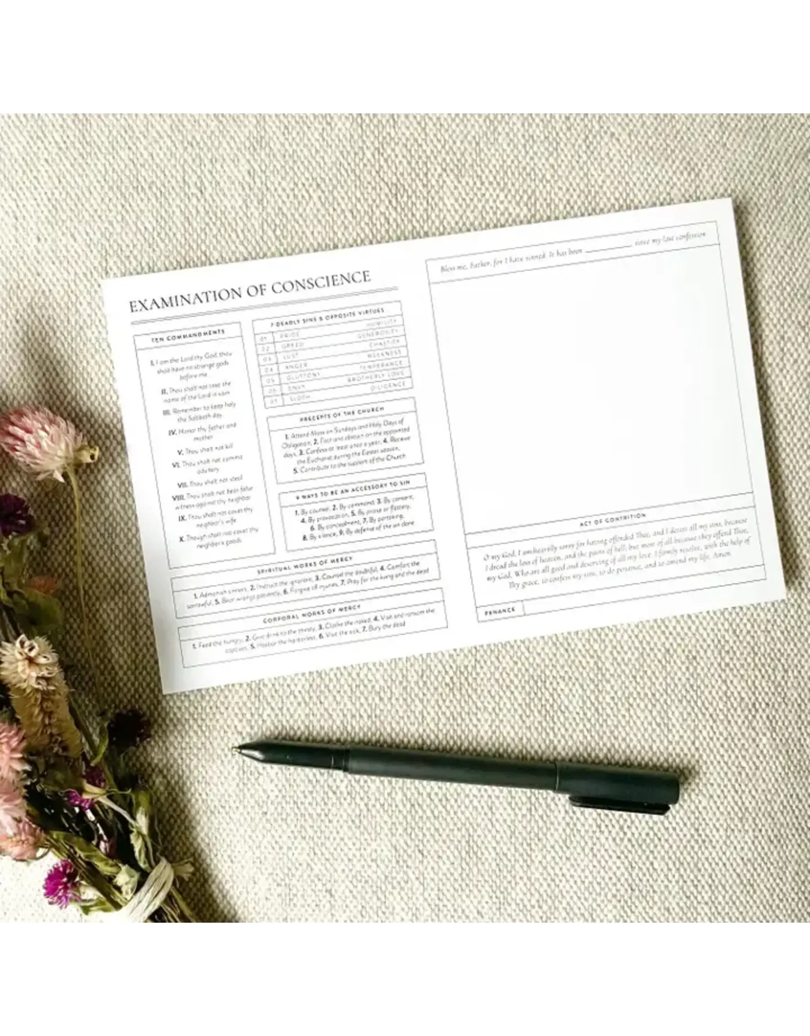 Gratia Design Examination of Conscience Notepad