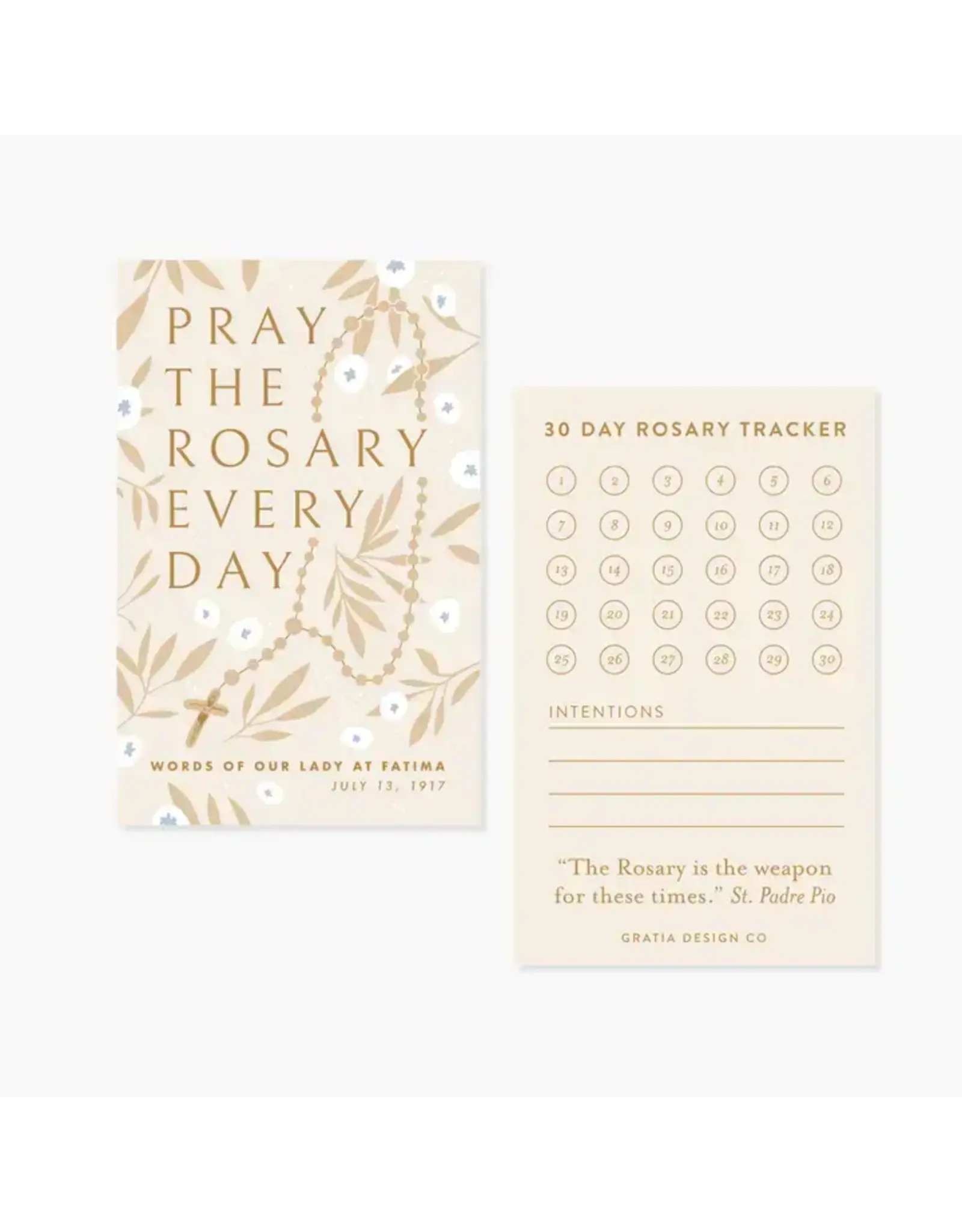 Gratia Design Rosary Tracker Card