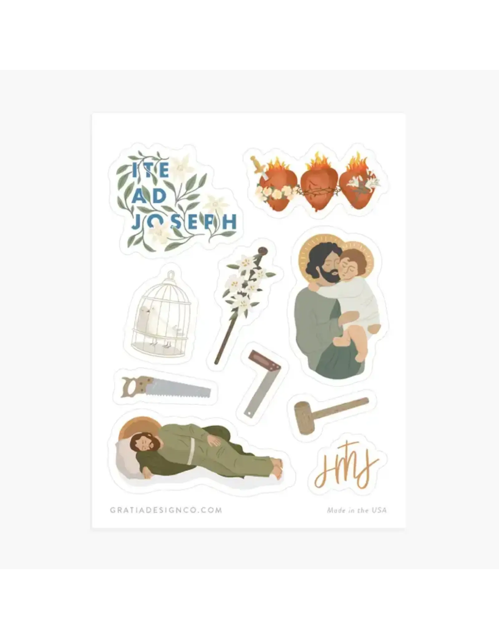 Gratia Design St. Joseph Sticker Sheet