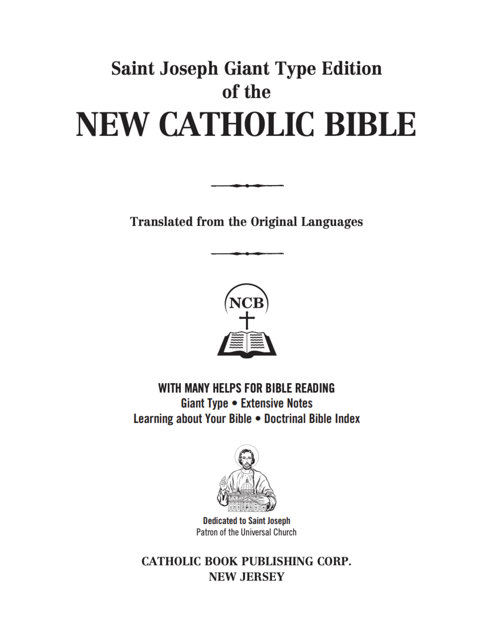 Catholic Book Publishing NCB (New Catholic Bible), Giant Print -