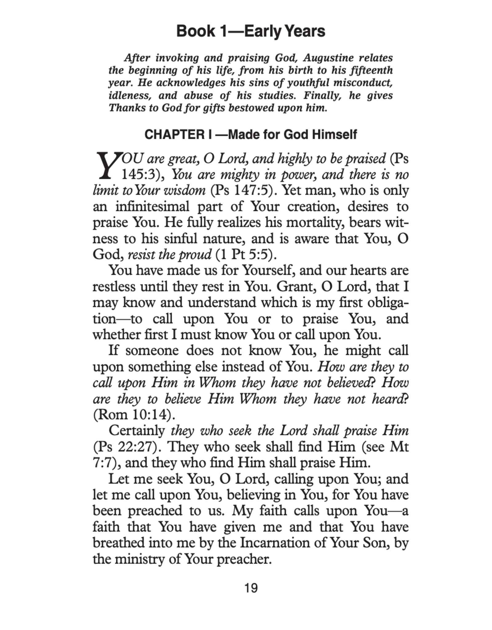 Catholic Book Publishing Confessions of St. Augustine