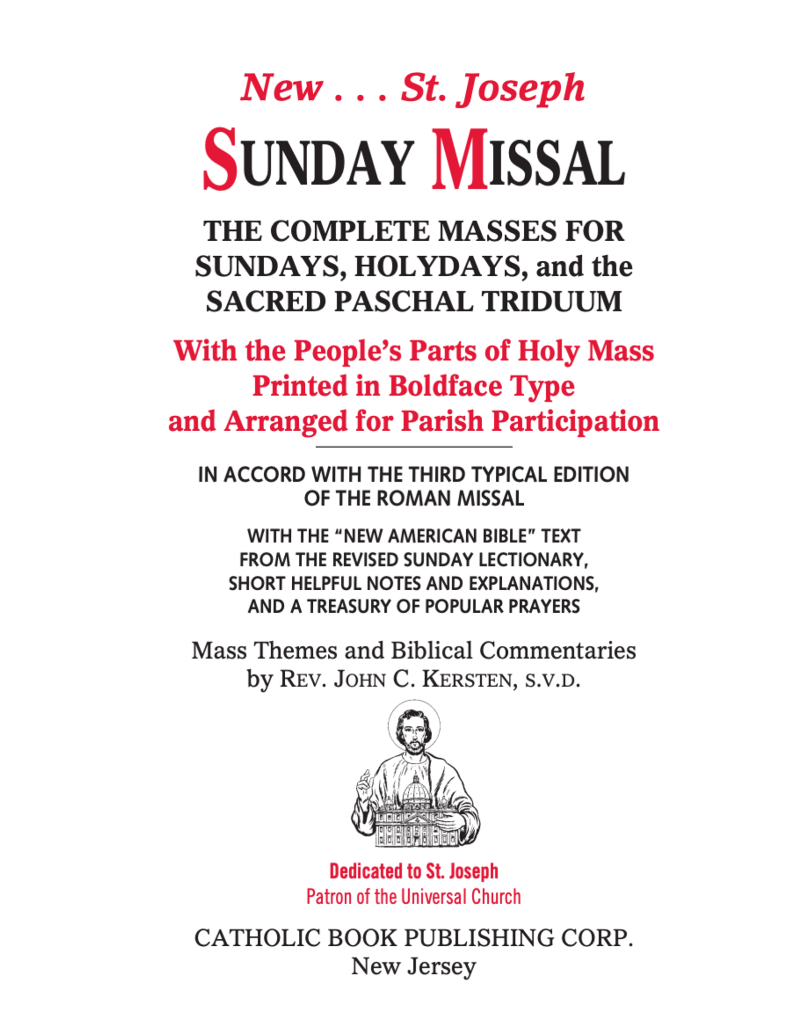 Catholic Book Publishing St. Joseph Sunday Missal-Red Flex Cover