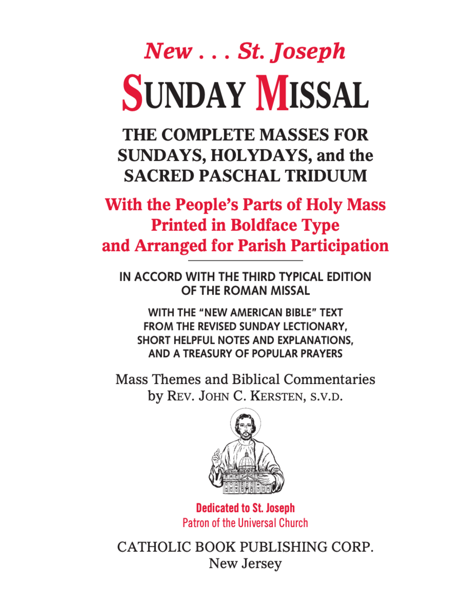 Catholic Book Publishing St. Joseph Sunday Missal, Leather Zip