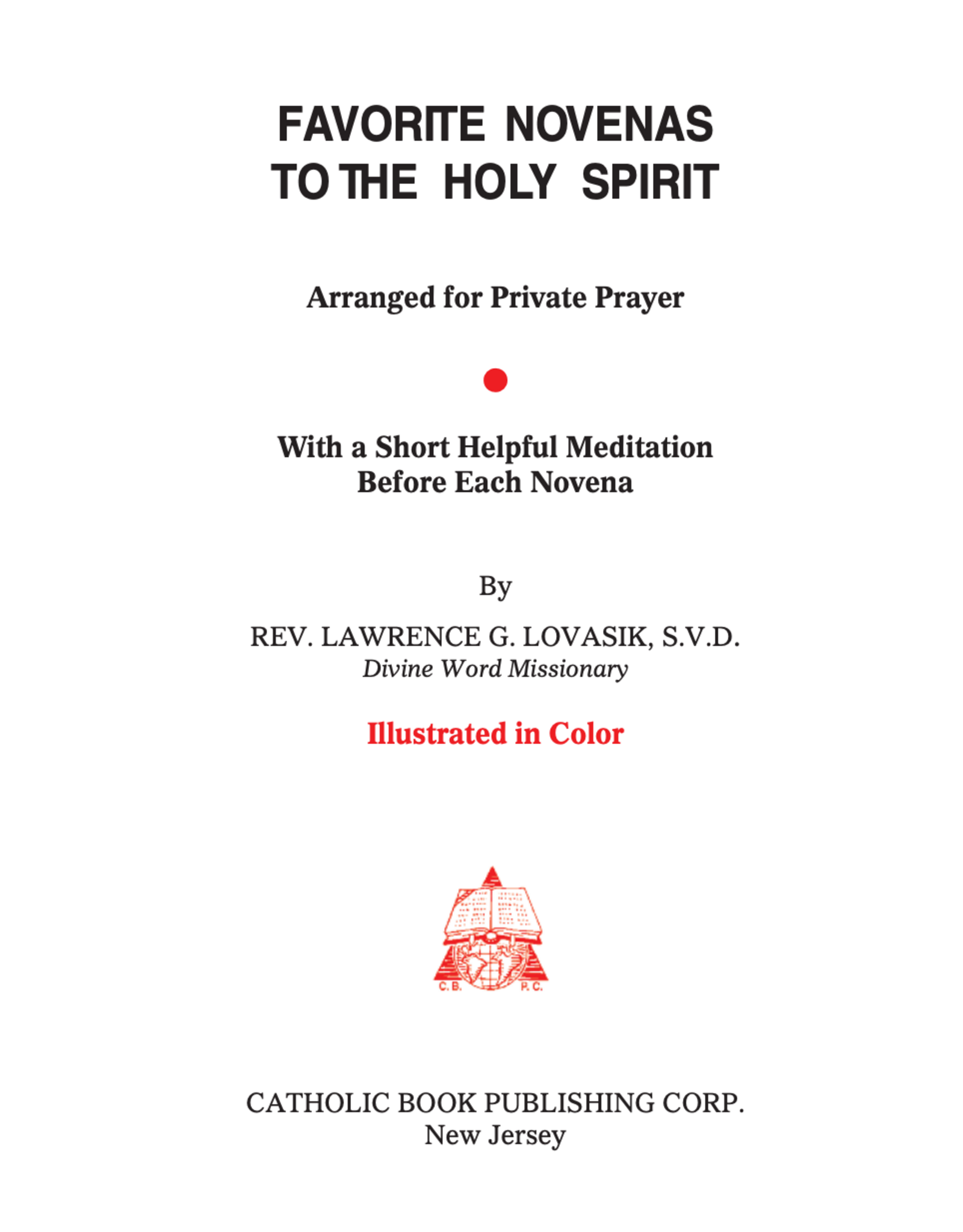 Catholic Book Publishing Favorite Novenas to the Holy Spirit
