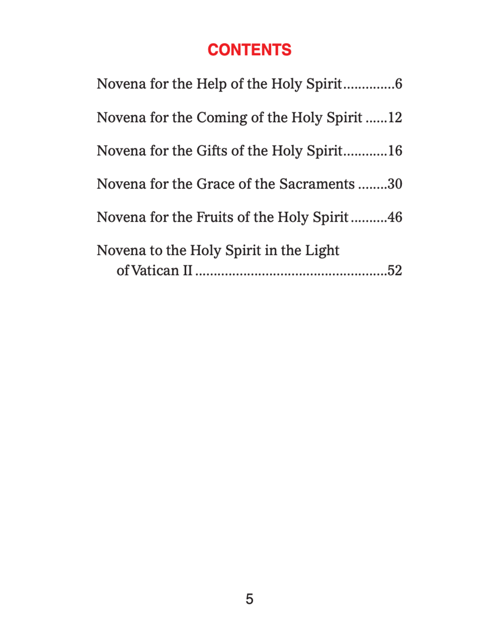 Catholic Book Publishing Favorite Novenas to the Holy Spirit