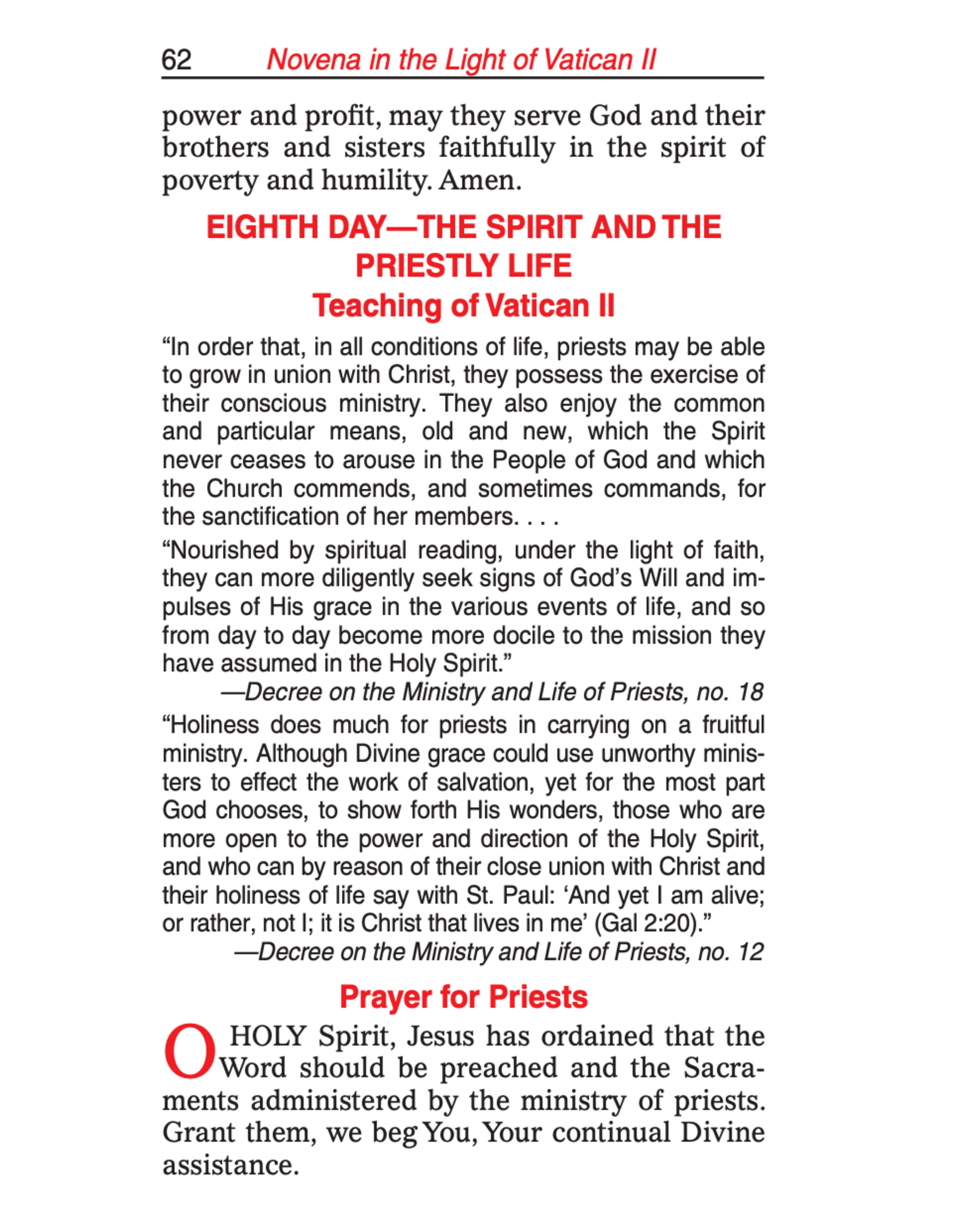 Catholic Book Publishing Favorite Novenas to the Holy Spirit