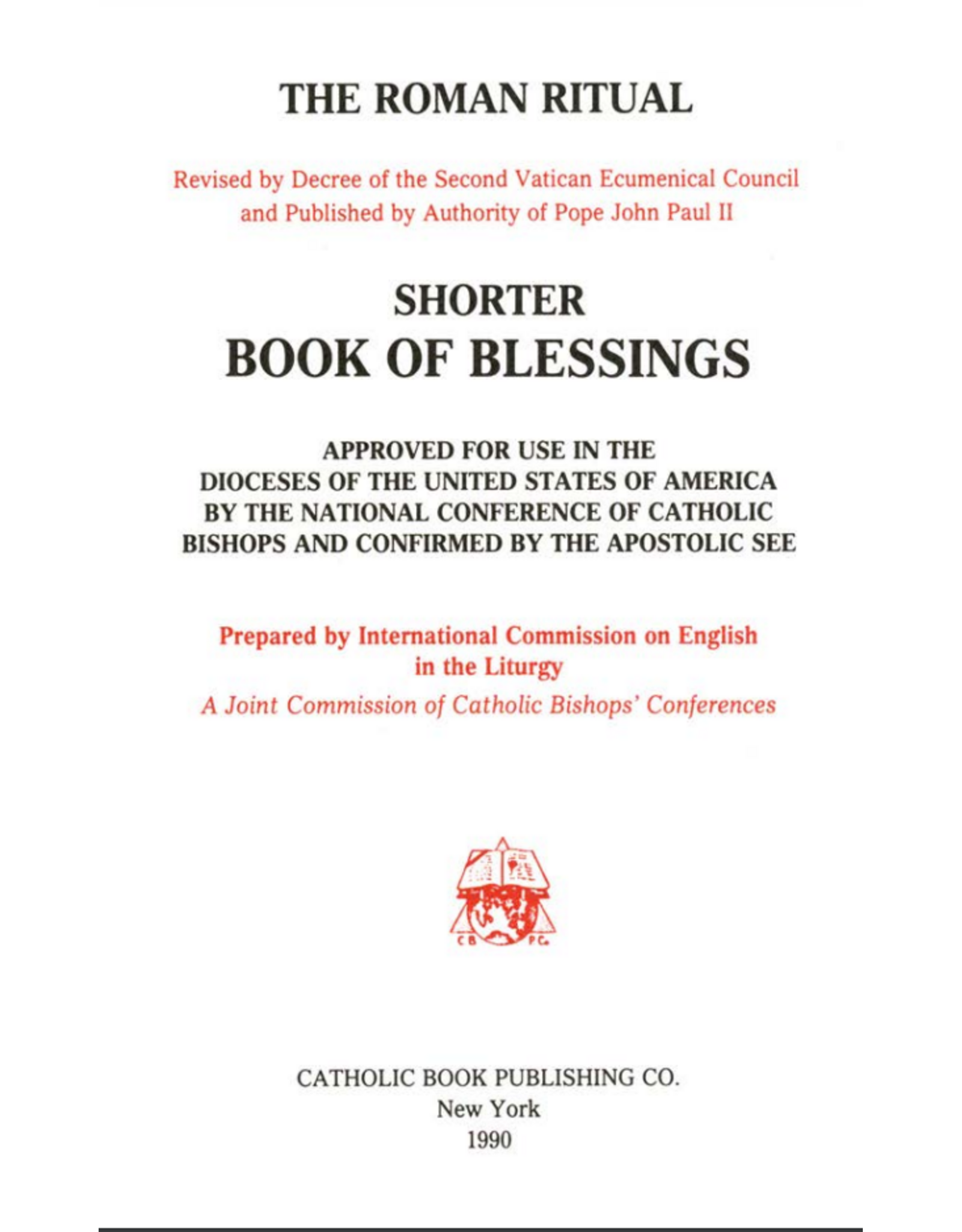 Catholic Book Publishing Shorter Book of Blessings