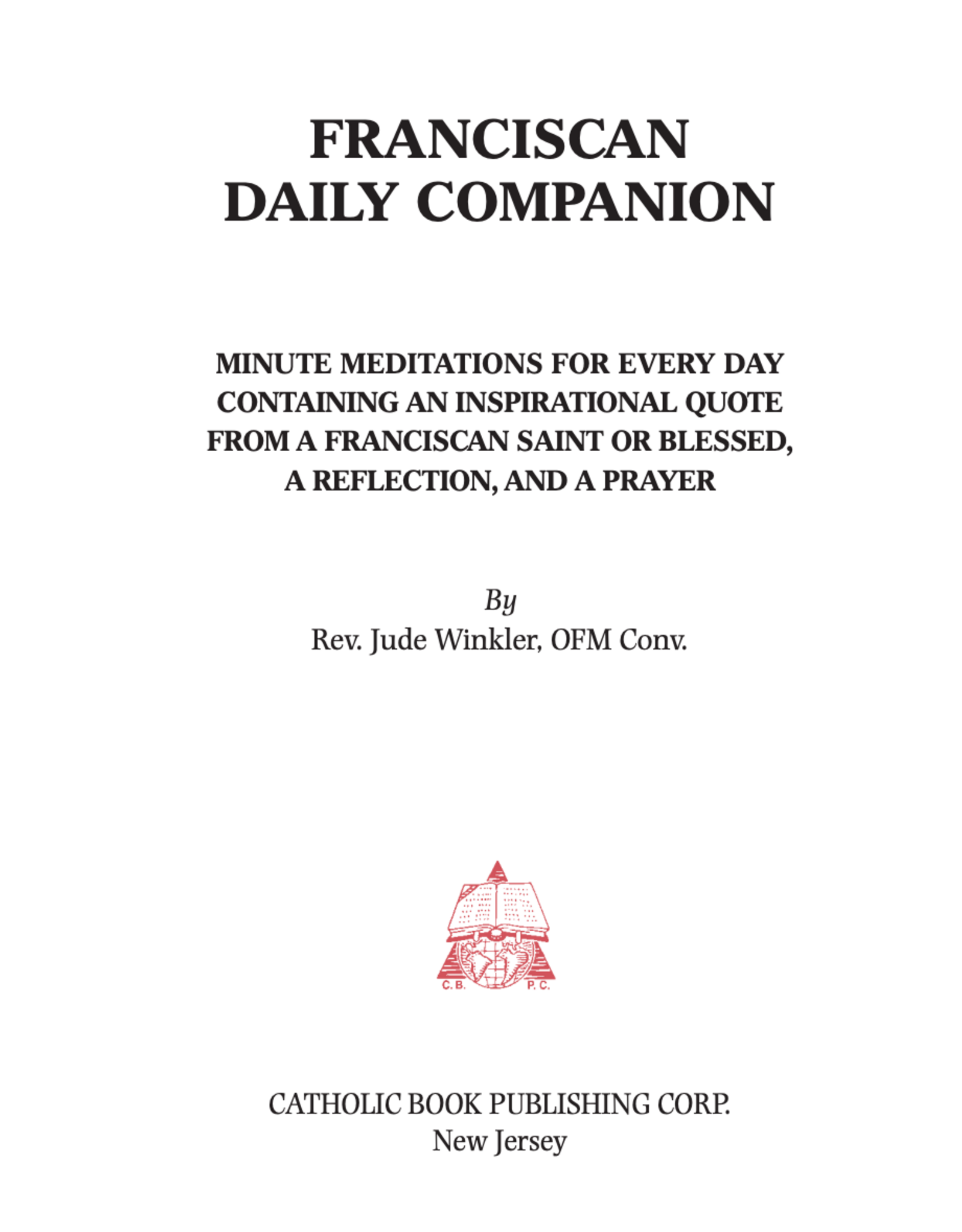 Catholic Book Publishing Franciscan Daily Companion