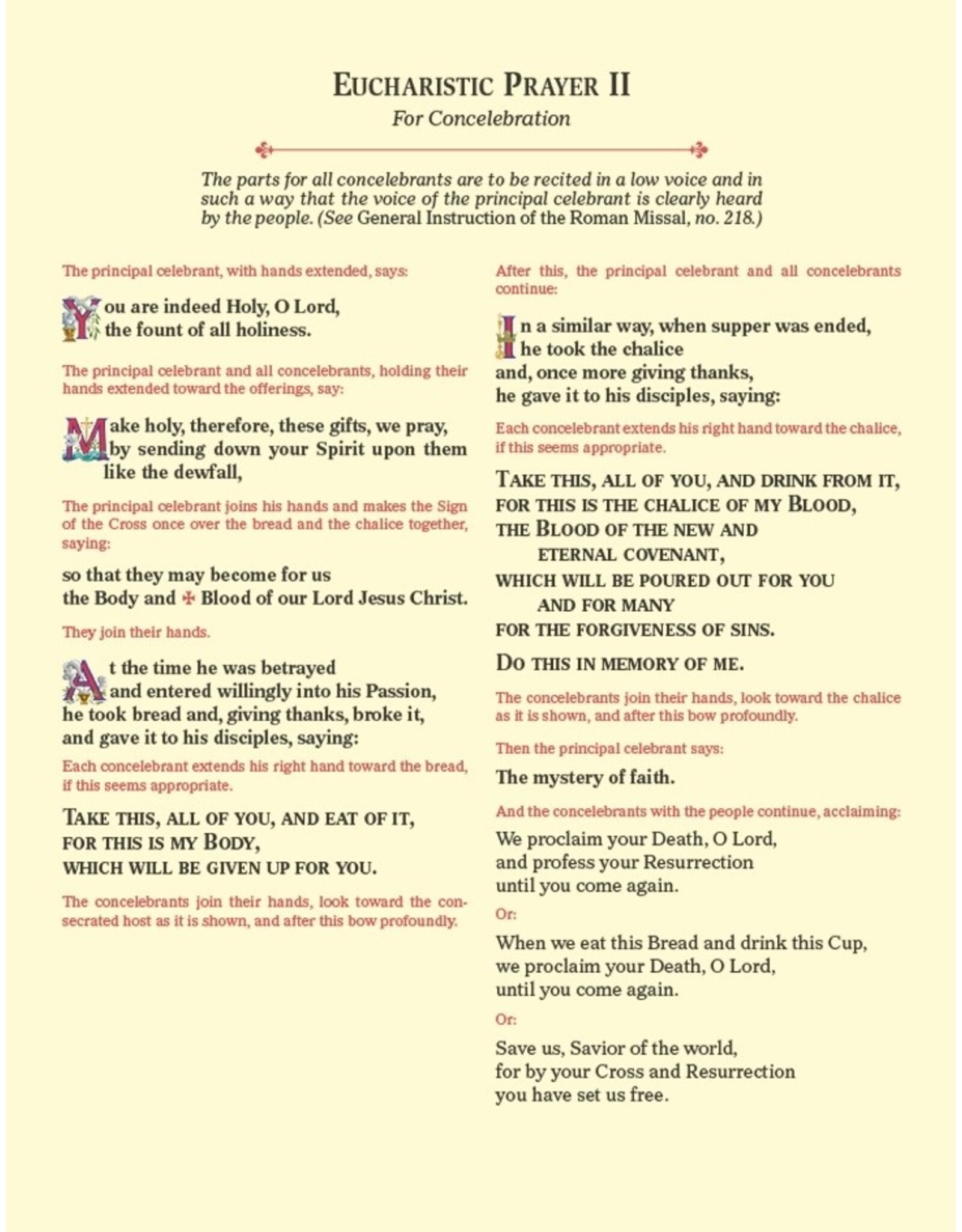 Catholic Book Publishing Eucharistic Prayer Cards