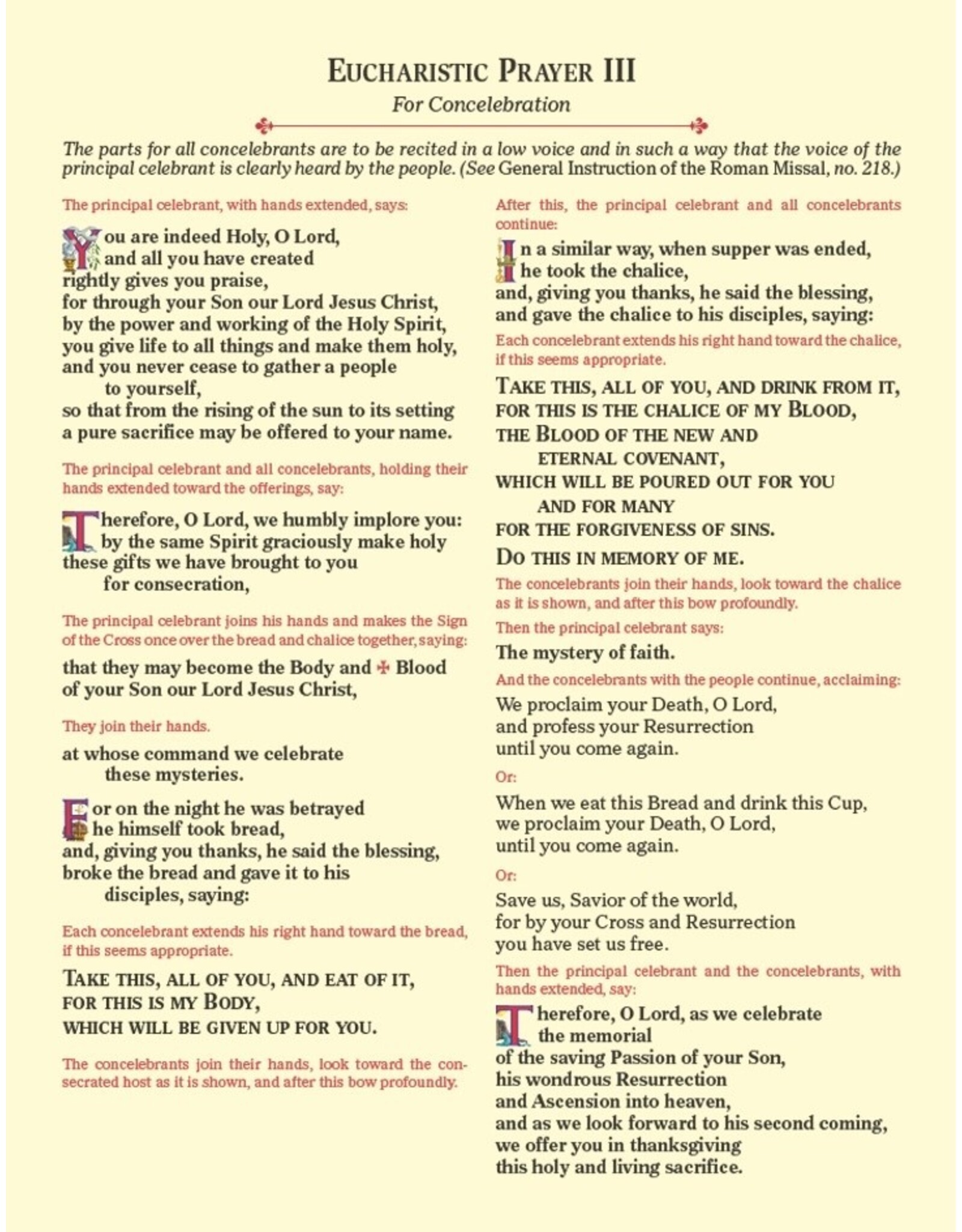 Catholic Book Publishing Eucharistic Prayer Cards