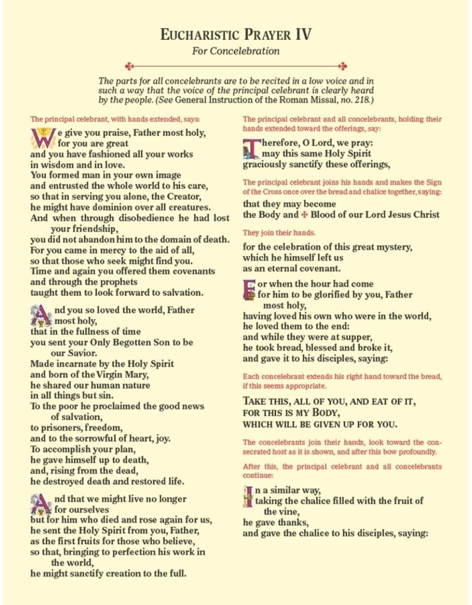 Catholic Book Publishing Eucharistic Prayer Cards