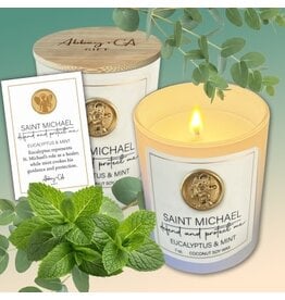 Abbey & CA Gift Candle - St. Michael Eucalyptus and Mint, 7 oz.