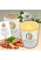 Abbey & CA Gift Candle - Our Lady of the Miraculous Medal Gardenia and Sandalwood, 7 oz.