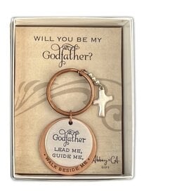 Abbey & CA Gift Be My Godfather Key Ring with Cross