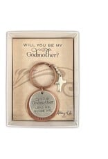 Abbey & CA Gift Be My Godmother Key Ring with Cross