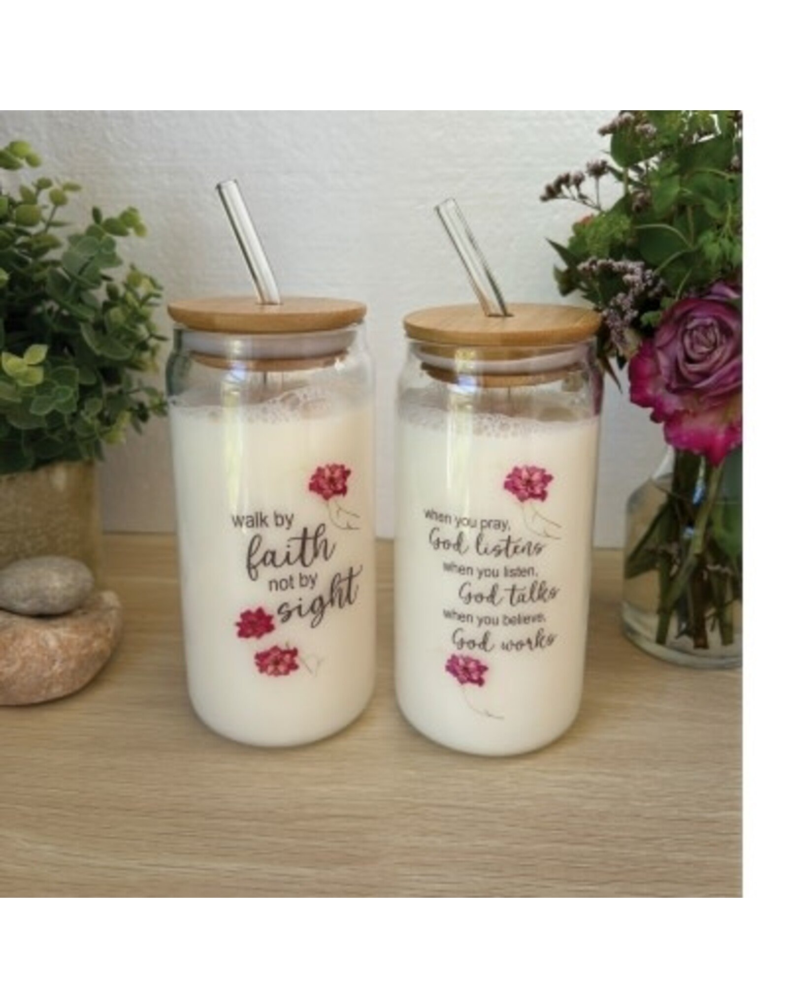 Abbey & CA Gift Walk by Faith Clear Glass, Straw and Wood Cover