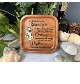 Abbey & CA Gift Serenity Trinket Dish, Cedar with Praying Hands
