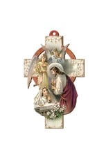 San Francis First Communion Cross - Praying Hands (Girl)