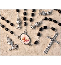San Francis First Communion Rosary - Black