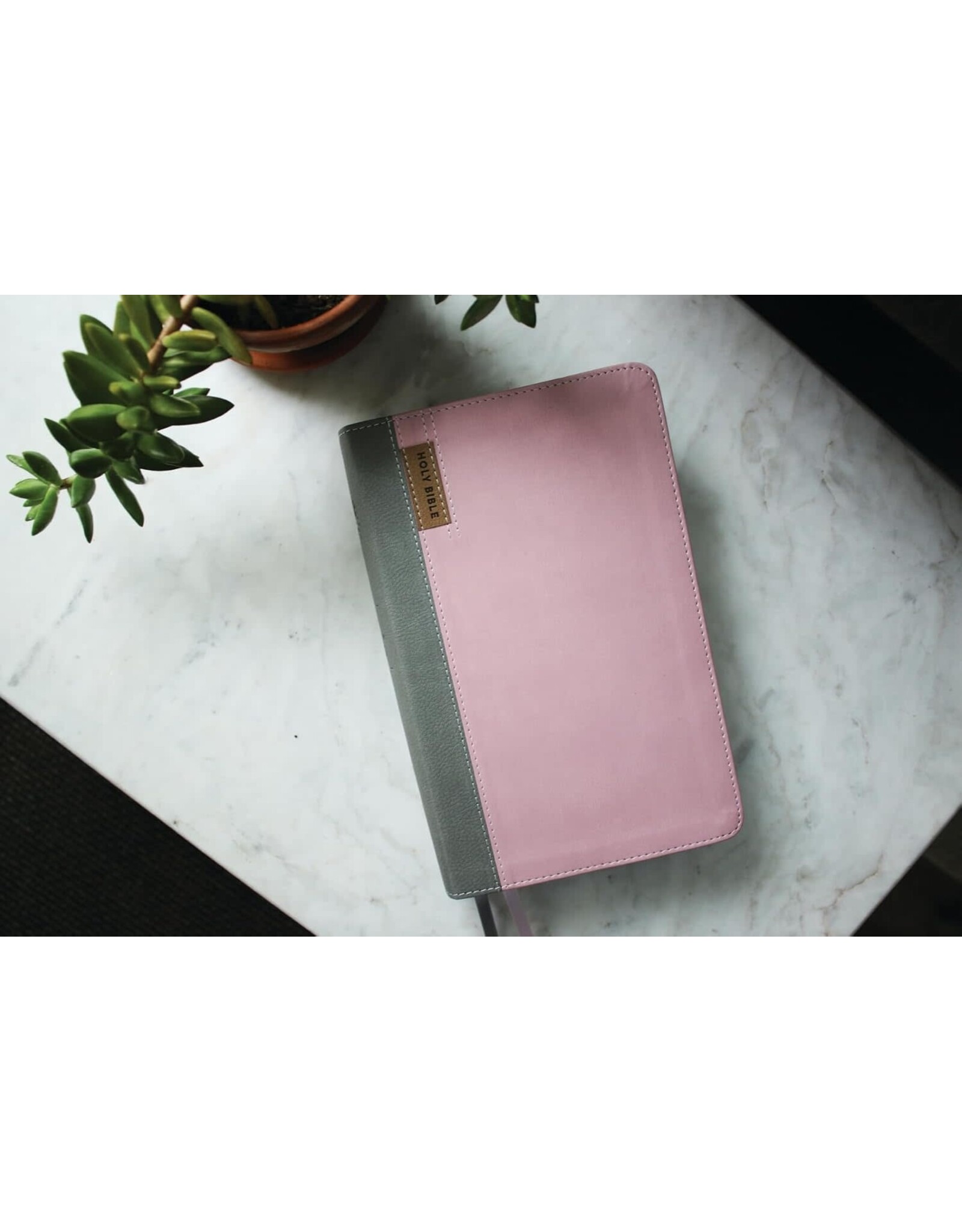 Zondervan NIV Application Bible, Leathersoft, Pink/Gray, Red Letter, Thumb Indexed, Comfort Print