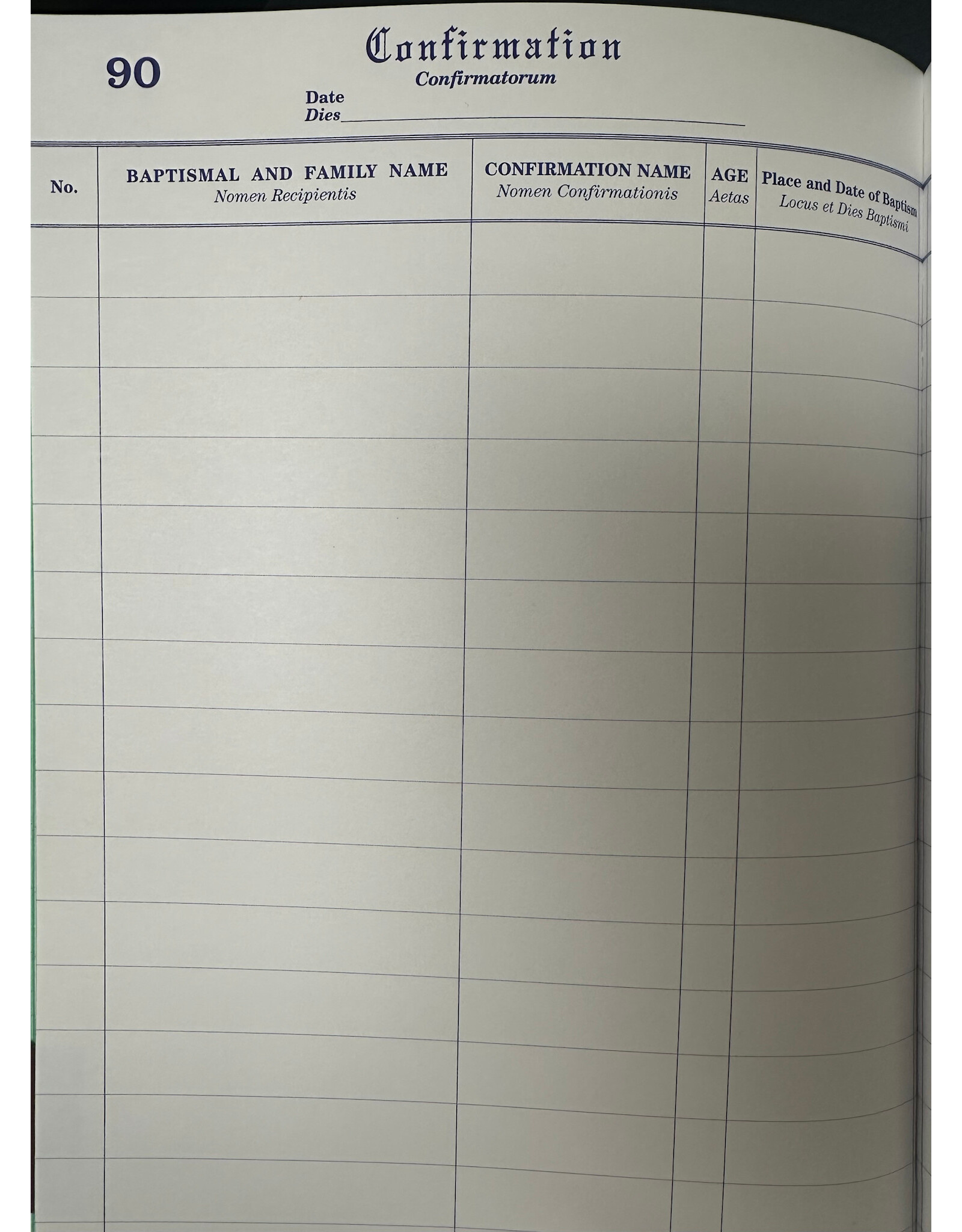 Remey, F.J. Standard Confirmation Register - 2000 Entries