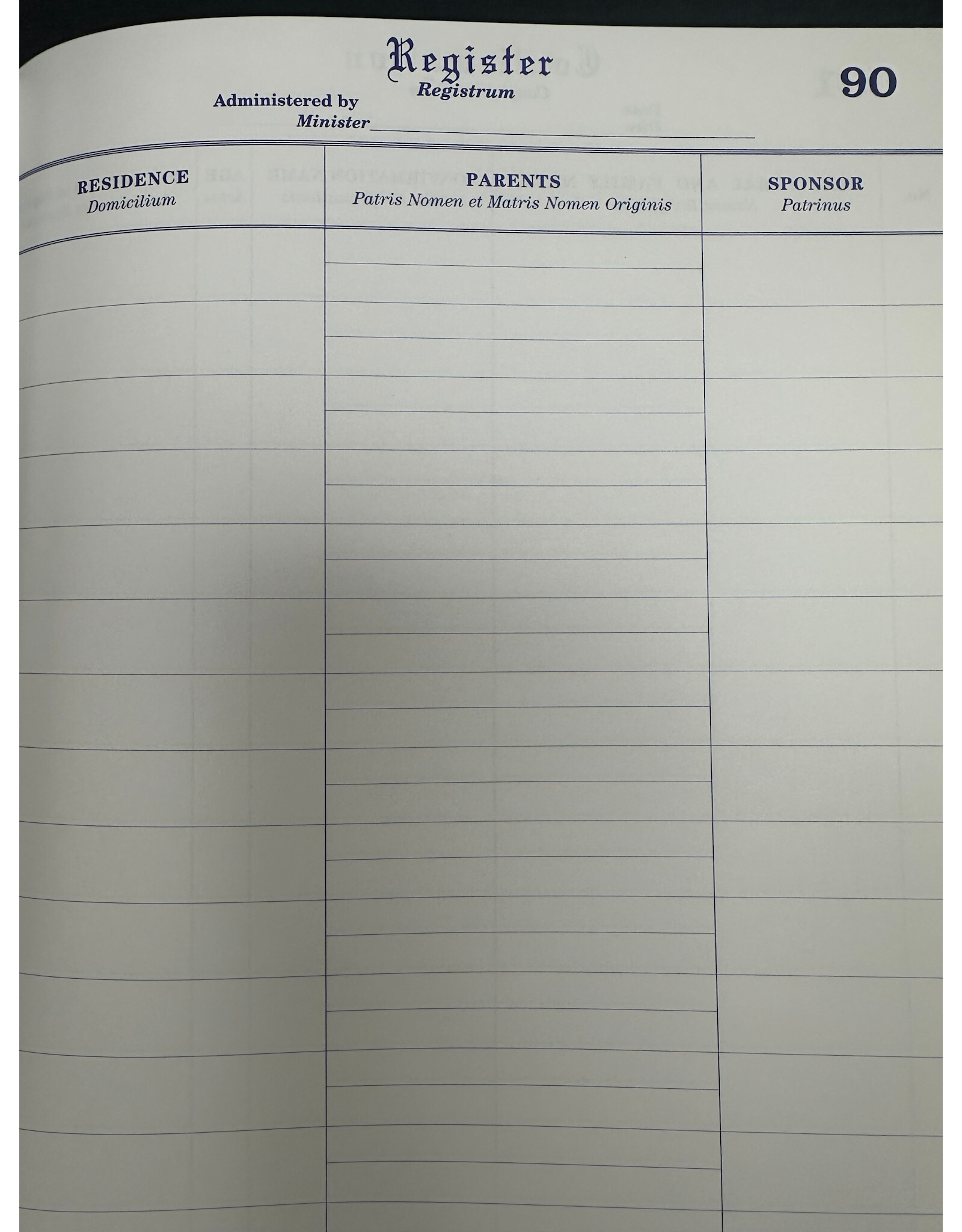 Remey, F.J. Standard Confirmation Register - 2000 Entries