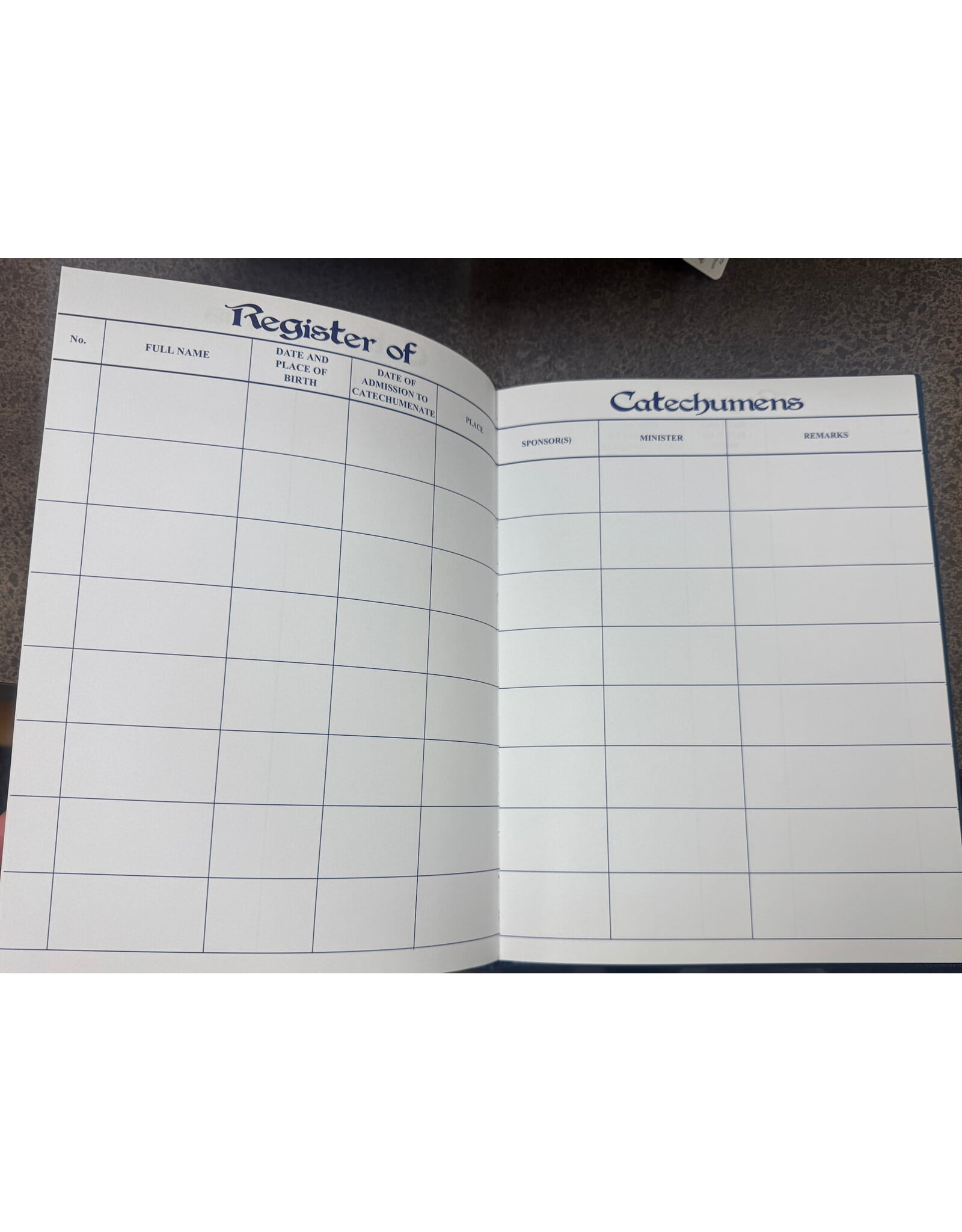Remey, F.J. Register of Catechumens