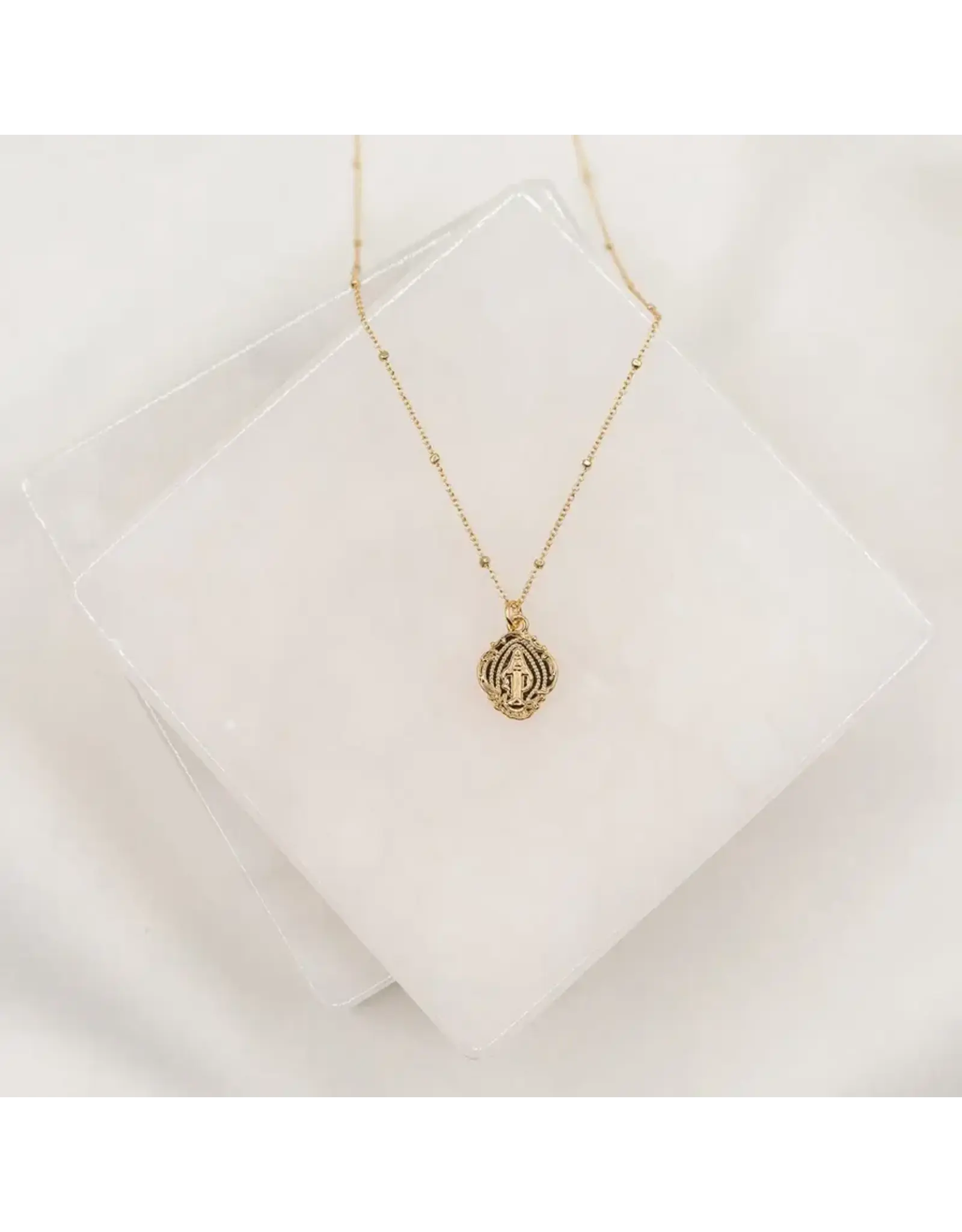 My Saint My Hero Necklace - Miraculous Medal, Petite