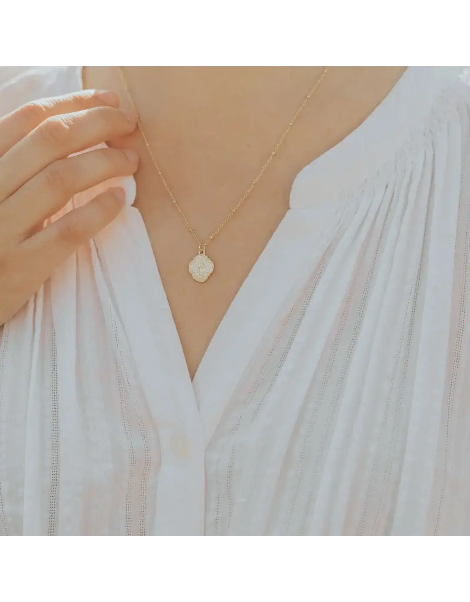 My Saint My Hero Necklace - Miraculous Medal, Petite