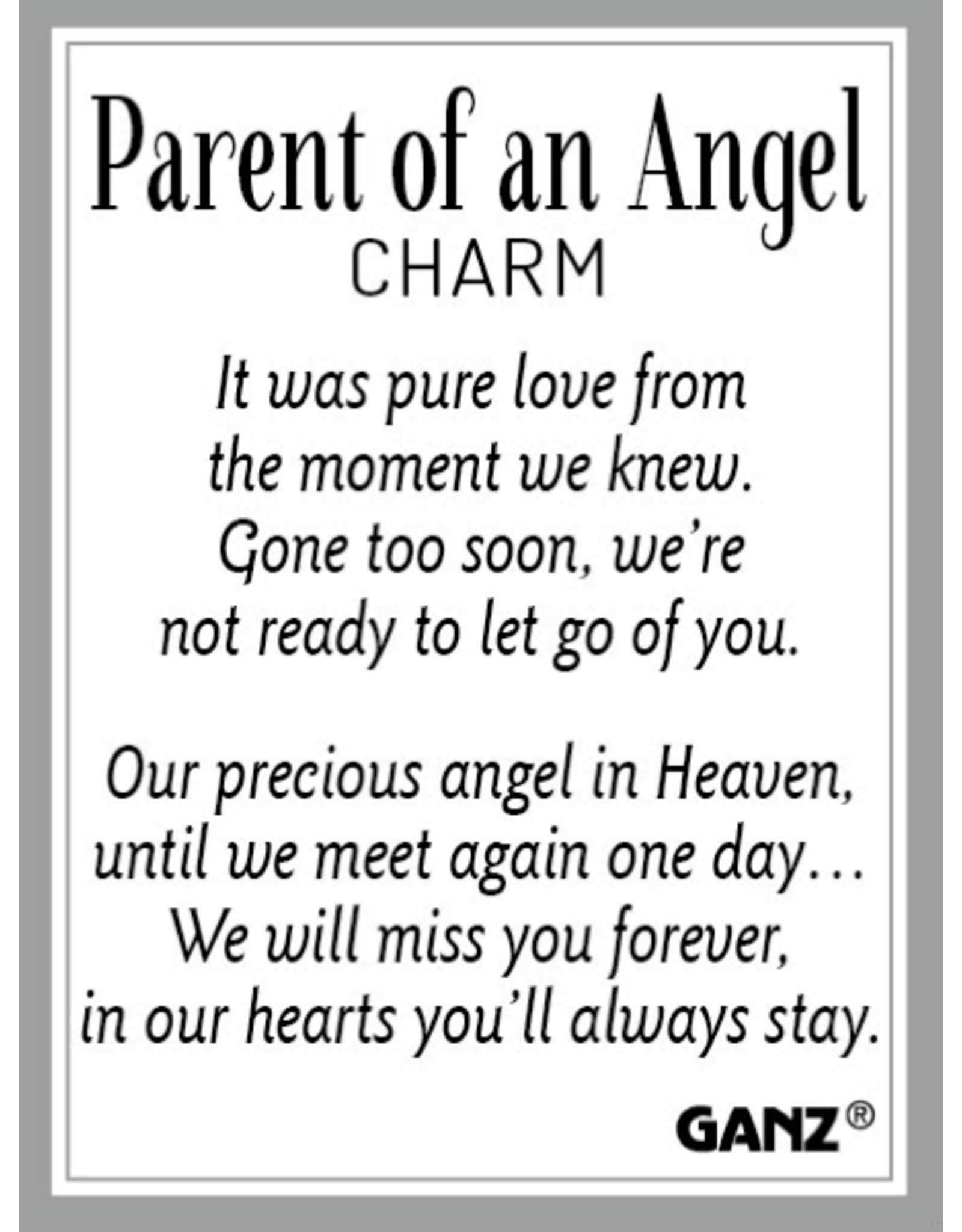 Ganz Parent of an Angel Pocket Charm