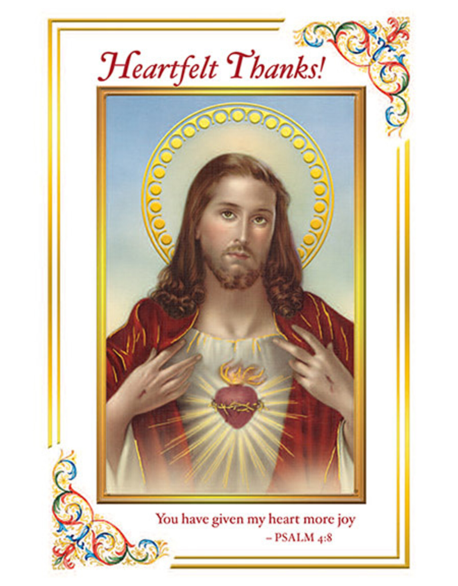 Greetings of Faith Card - Thank You, Sacred Heart of Jesus