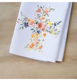Little Birdie Dish Towel - Floral Cross