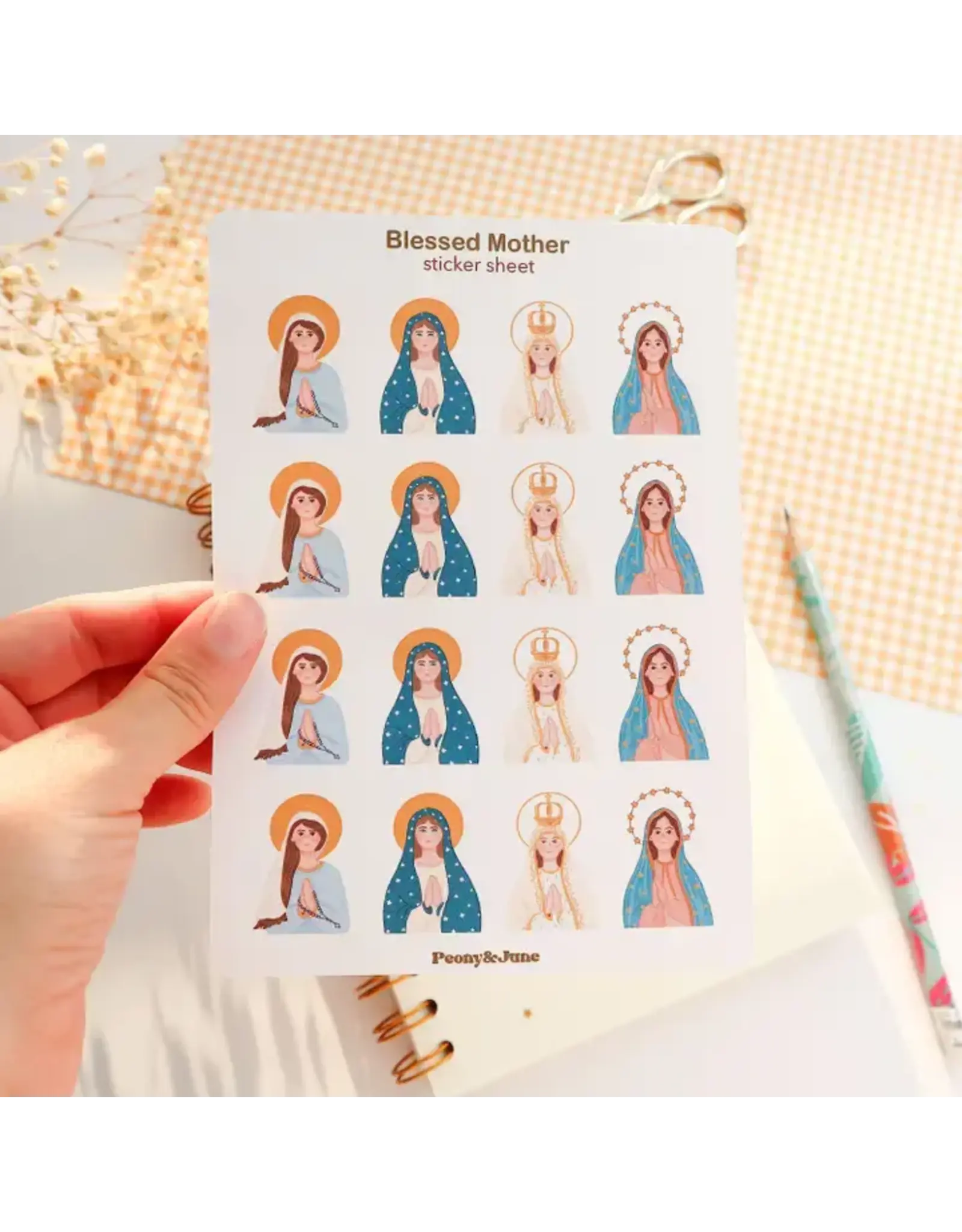 Peony & June Sticker Sheet - Blessed Mother