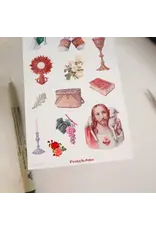 Peony & June Sticker Sheet - Catholic Cottagecore