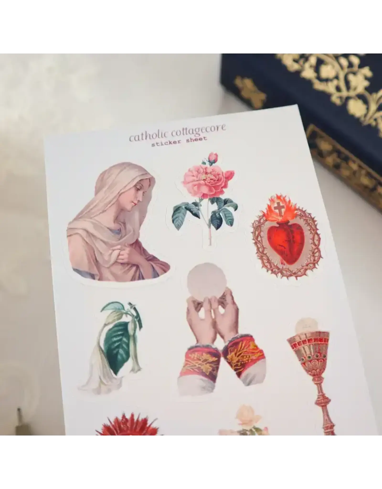 Peony & June Sticker Sheet - Catholic Cottagecore