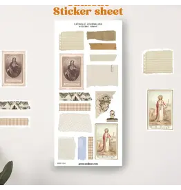 Peony & June Sticker Sheet - Catholic Journaling