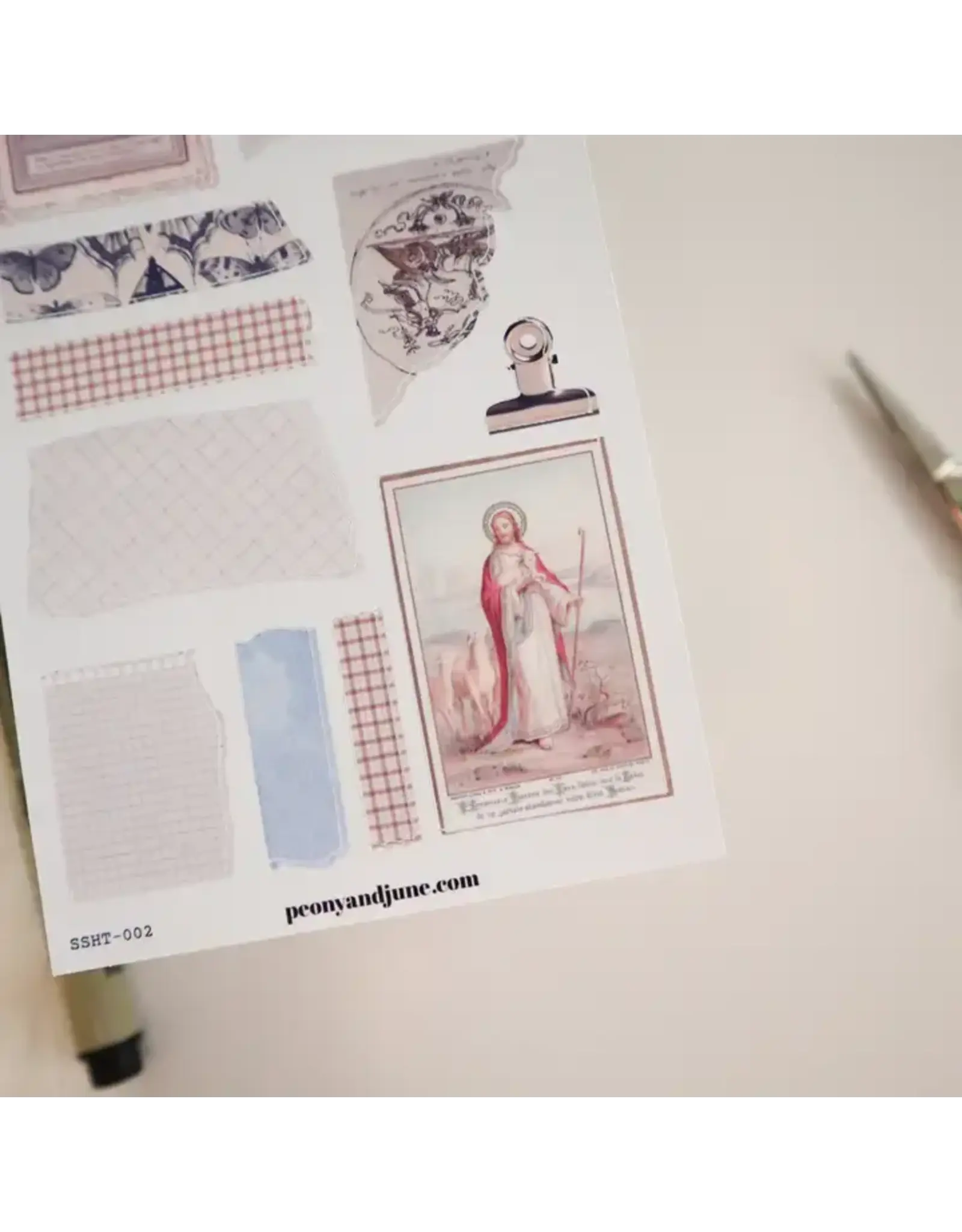 Peony & June Sticker Sheet - Catholic Journaling