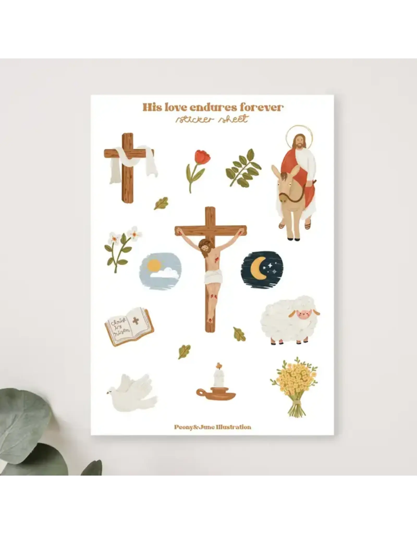 Peony & June Sticker Sheet - His Love Endures Forever