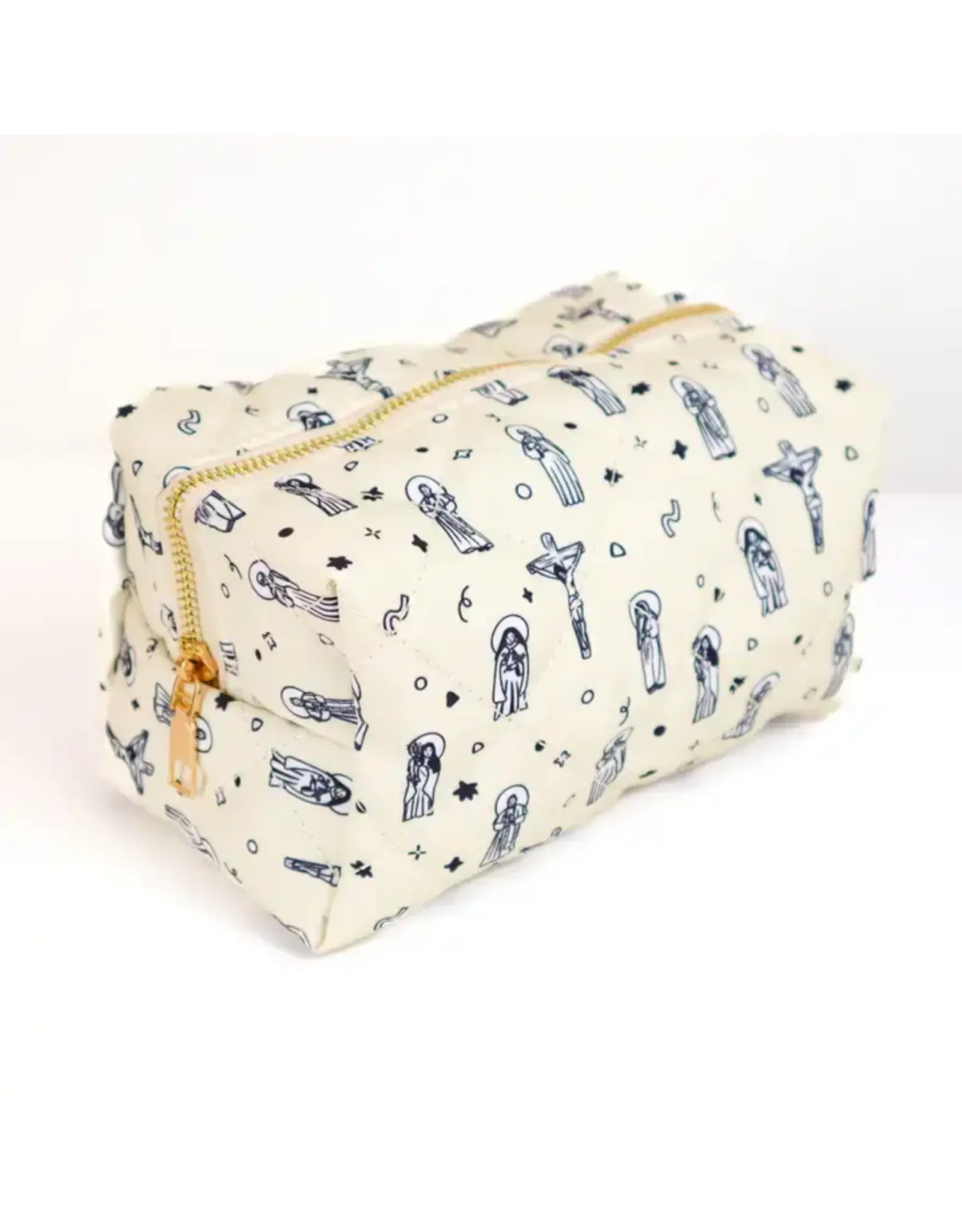 Peony & June Jesus & Saints Quilted Makeup Bag